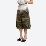 Camo Cargo Midi Shorts